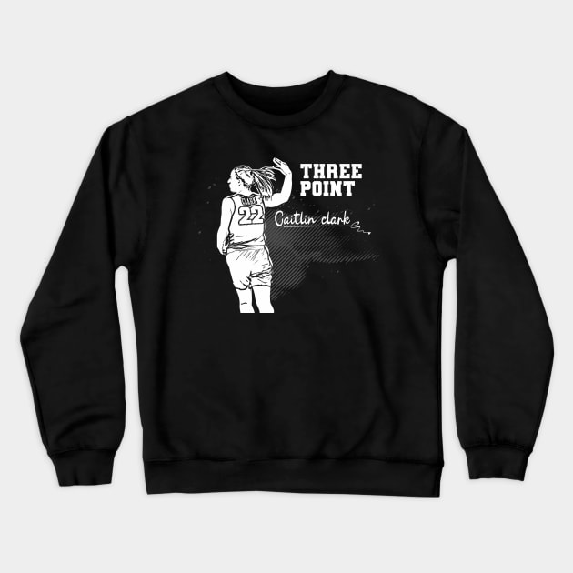 Caitlin Clark Three point Crewneck Sweatshirt by Aloenalone